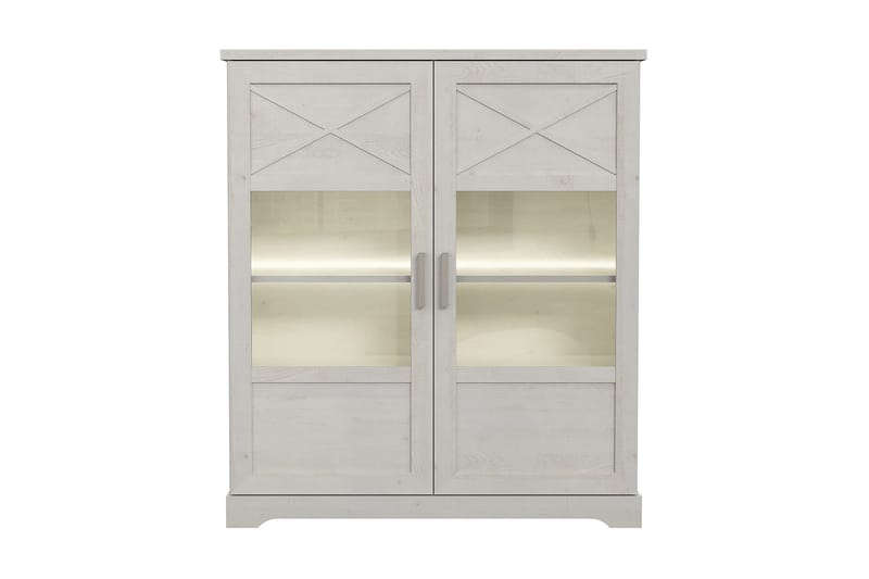 Svetis Vitrineskap 42x133 cm - Hvit - Oppbevaring - Skap - Vitrineskap