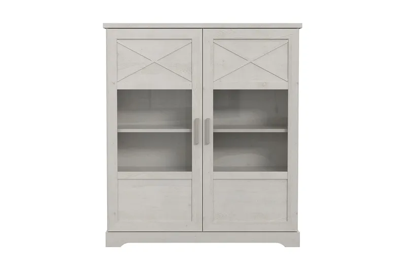 Svetis Vitrineskap 42x133 cm - Hvit - Oppbevaring - Skap - Vitrineskap