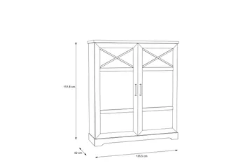 Svetis Vitrineskap 42x133 cm - Hvit - Oppbevaring - Skap - Vitrineskap