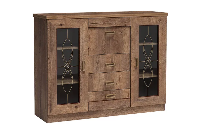 Tadeusz Vitrineskap 140x44x110 cm