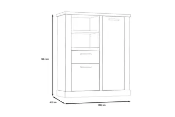 Talebi Skjenk 41x110 cm - Brun / Hvit - Oppbevaring - Skap - Vitrineskap