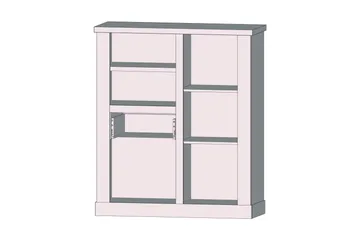 Talebi Skjenk 41x110 cm - Brun / Hvit - Oppbevaring - Skap - Vitrineskap