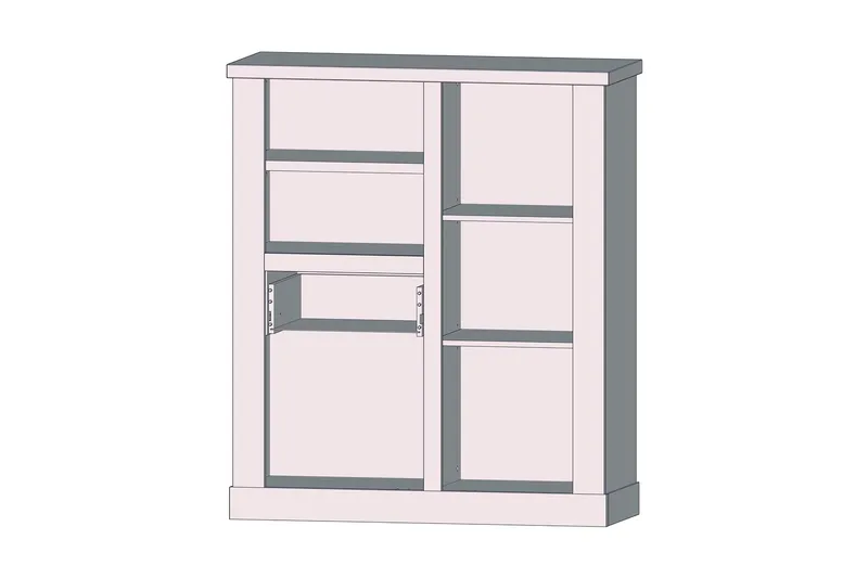 Talebi Skjenk 41x110 cm - Brun / Hvit - Oppbevaring - Skap - Vitrineskap