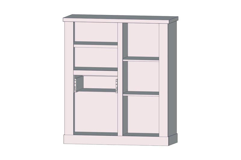 Talebi Skjenk 41x110 cm - Brun / Hvit - Oppbevaring - Skap - Vitrineskap