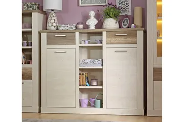 Talebi Skjenk 41x160 cm - Brun / Hvit - Oppbevaring - Skap - Vitrineskap