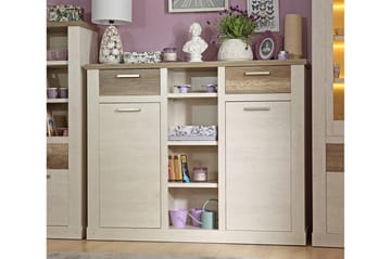 Talebi Skjenk 41x160 cm - Brun / Hvit - Oppbevaring - Skap - Vitrineskap