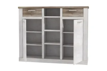 Talebi Skjenk 41x160 cm - Brun / Hvit - Oppbevaring - Skap - Vitrineskap