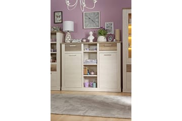 Talebi Skjenk 41x160 cm - Brun / Hvit - Oppbevaring - Skap - Vitrineskap