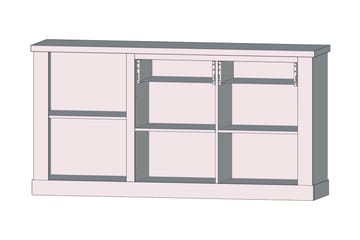 Talebi Skjenk 41x172 cm - Brun / Hvit - Oppbevaring - Skap - Vitrineskap