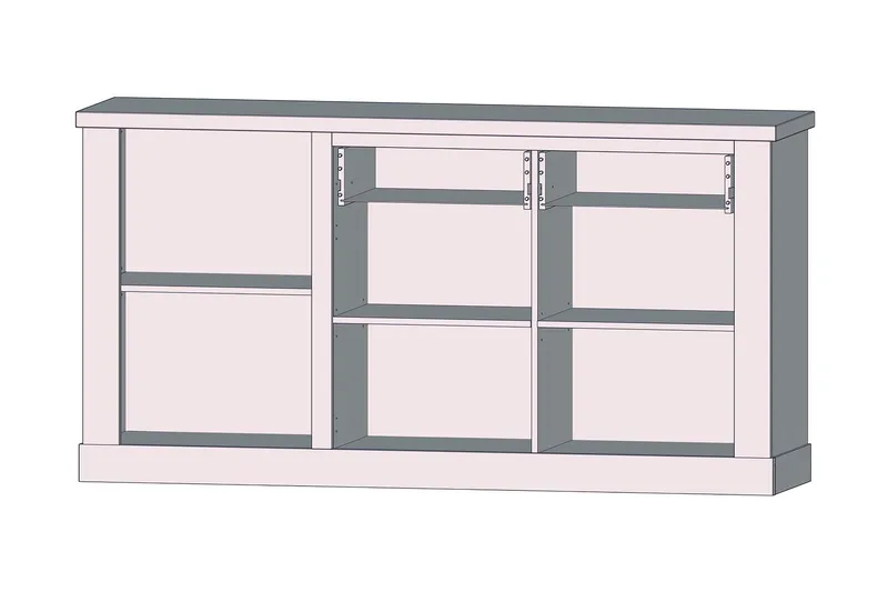 Talebi Skjenk 41x172 cm - Brun / Hvit - Oppbevaring - Skap - Vitrineskap