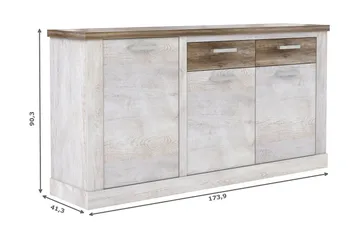 Talebi Skjenk 41x172 cm - Brun / Hvit - Oppbevaring - Oppbevaringsmøbler - Sideboard & skjenk