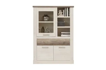 Talebi Vitrineskap 41x108 cm - Brun / Hvit - Oppbevaring - Skap - Vitrineskap