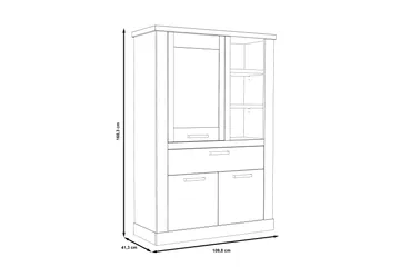 Talebi Vitrineskap 41x108 cm - Brun / Hvit - Oppbevaring - Skap - Vitrineskap