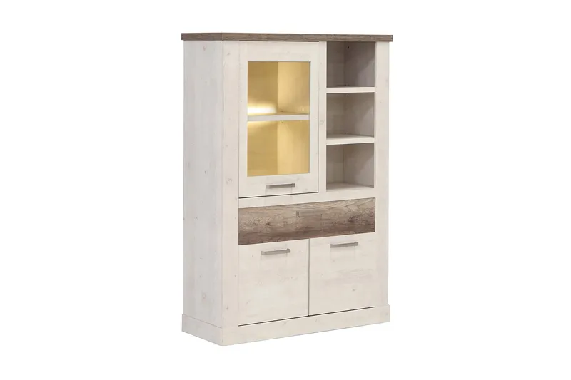 Talebi Vitrineskap 41x108 cm, Brun / Hvit