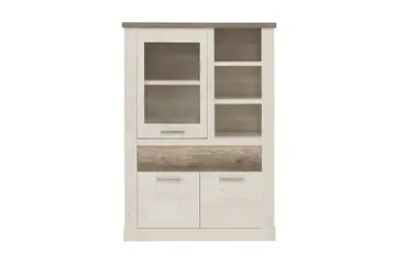 Talebi Vitrineskap 41x108 cm - Brun / Hvit - Oppbevaring - Skap - Vitrineskap