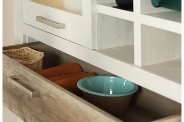 Talebi Vitrineskap 41x108 cm - Brun / Hvit - Oppbevaring - Skap - Vitrineskap