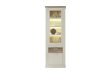 Talebi Vitrineskap 41x71 cm - Brun / Hvit - Oppbevaring - Skap - Vitrineskap