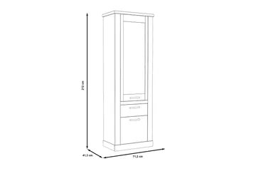 Talebi Vitrineskap 41x71 cm - Brun / Hvit - Oppbevaring - Skap - Vitrineskap