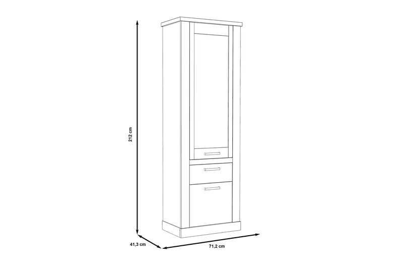 Talebi Vitrineskap 41x71 cm - Brun / Hvit - Oppbevaring - Skap - Vitrineskap