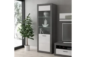 Tolovgrad Vitrineskap 41x63 cm - Grå/Hvit - Oppbevaring - Skap - Vitrineskap