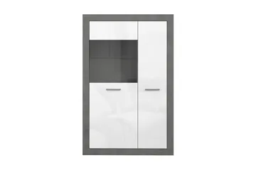 Tolovgrad Vitrineskap 41x93 cm - Grå/Hvit - Oppbevaring - Skap - Vitrineskap