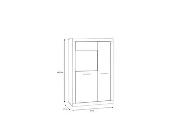 Tolovgrad Vitrineskap 41x93 cm - Grå/Hvit - Oppbevaring - Skap - Vitrineskap