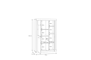 Tolovgrad Vitrineskap 41x93 cm - Grå/Hvit - Oppbevaring - Skap - Vitrineskap