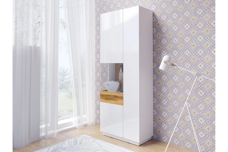 Tomeka Vitrineskap - Hvit | Tre - Oppbevaring - Skap - Vitrineskap