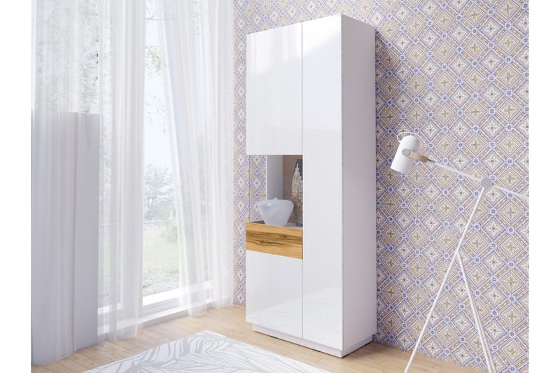 Tomeka Vitrineskap - Hvit | Tre - Oppbevaring - Skap - Vitrineskap