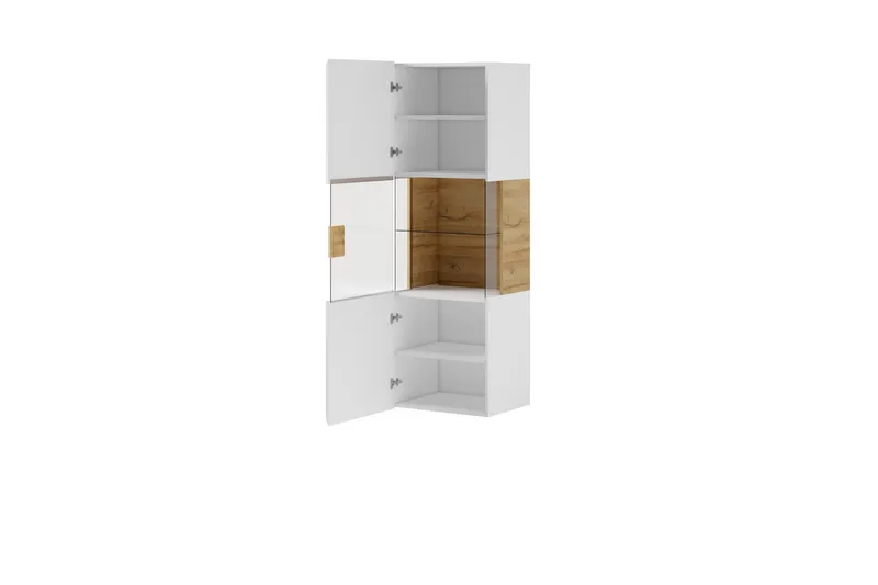 Toreno Vitrine 39x53 cm - Hvit/Natur - Oppbevaring - Skap - Vitrineskap