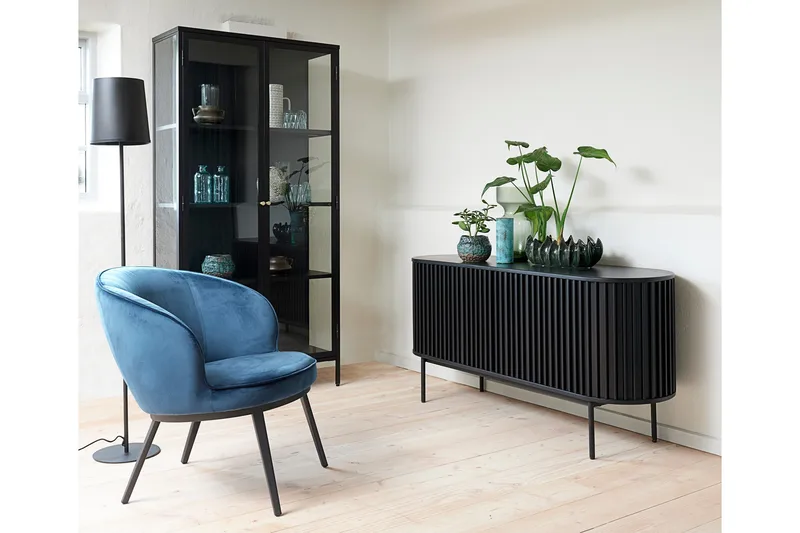 Umbri Vitrineskap 90 cm - Svart - Oppbevaring - Skap - Vitrineskap