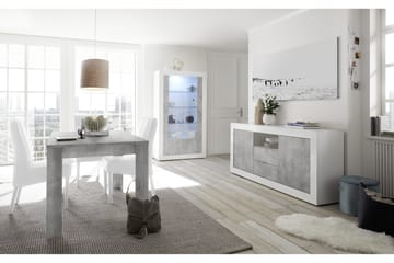 Urbino vitrineskap 110 cm - Hvit/Grå - Oppbevaring - Skap - Vitrineskap