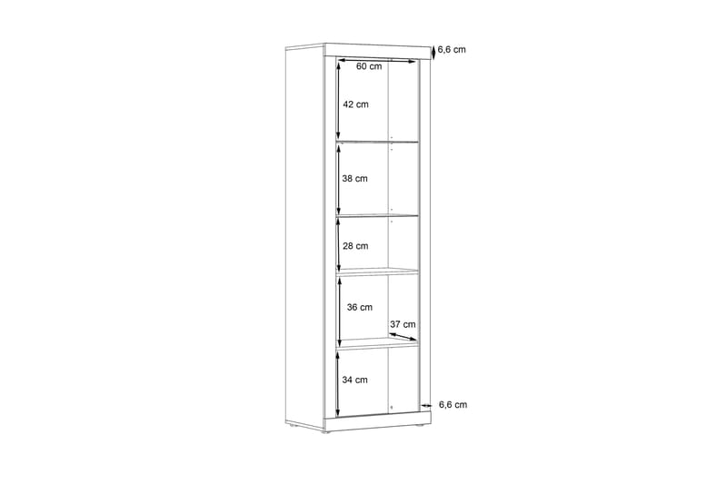Vitrineskap Belchin 41x63 cm - Grå/Hvit - Vitrineskap