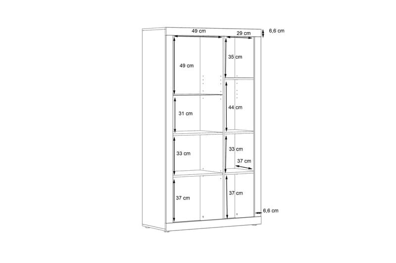 Vitrineskap Belchin 41x93 cm - Grå/Hvit - Vitrineskap