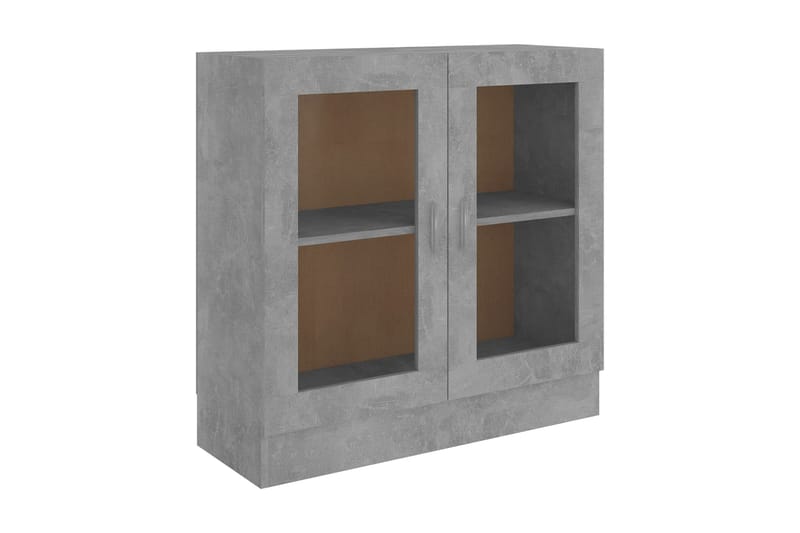 Vitrineskap betonggrå 82,5x30,5x80 cm sponplate - Grå - Vitrineskap