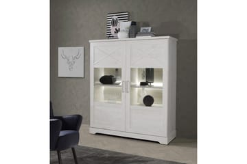 Vitrineskap Feres 42x133 cm - Hvit - Oppbevaring - Skap - Vitrineskap