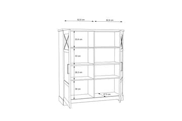 Vitrineskap Feres 42x133 cm - Hvit - Oppbevaring - Skap - Vitrineskap
