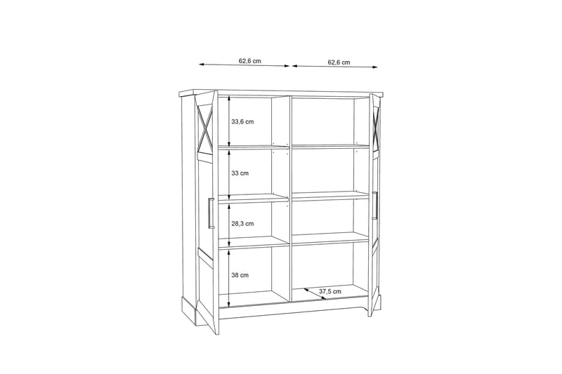 Vitrineskap Feres 42x133 cm - Hvit - Oppbevaring - Skap - Vitrineskap