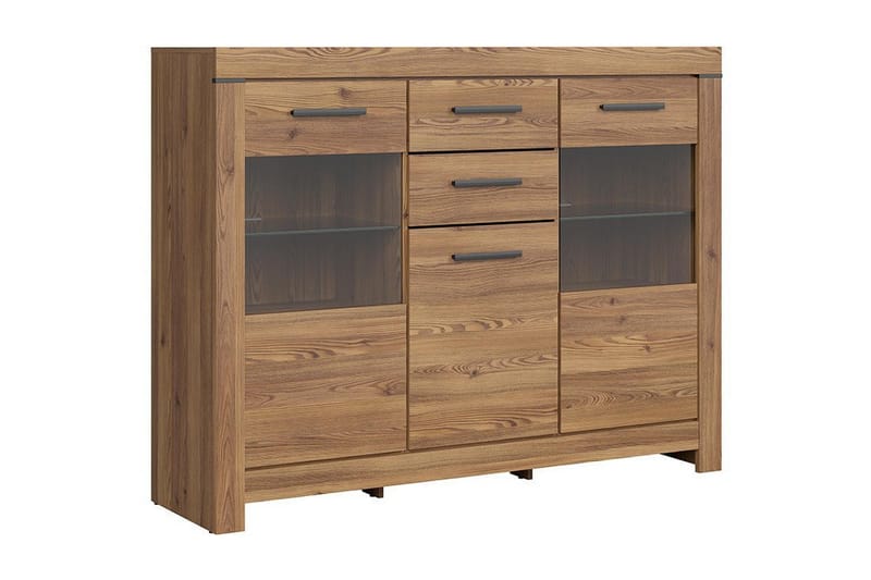 Vitrineskap Medard 160x45 cm - Eik - Oppbevaring - Skap - Vitrineskap
