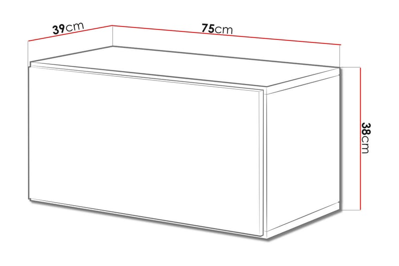 Vitrineskap Roco 37,5x39x75 cm - Hvit - Vitrineskap