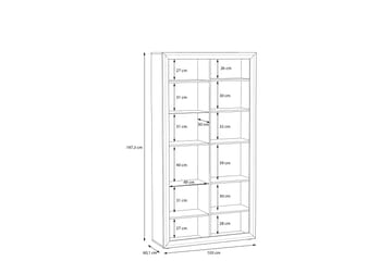 Vitrineskap Smolyan 35x103 cm - Brun/Hvit - Oppbevaring - Skap - Vitrineskap