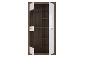 Vitrineskap Smolyan 35x103 cm - Brun/Hvit - Oppbevaring - Skap - Vitrineskap