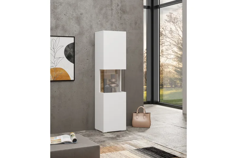 Vitrineskap Speno 140 cm, Hvit