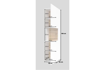 Vitrineskap Speno 140 cm - Hvit - Oppbevaring - Skap - Vitrineskap