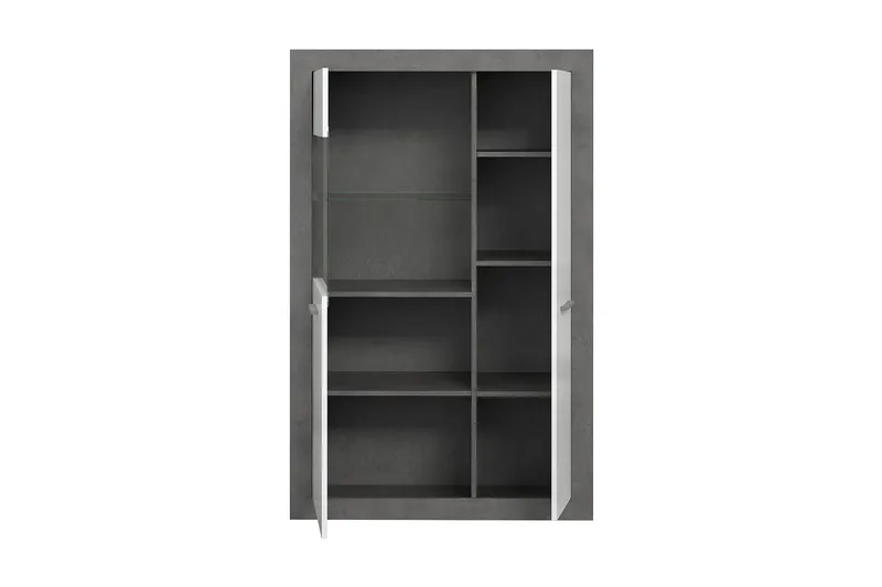 Vitrineskap Uzunkop 41x93 cm - Grå/Hvit - Oppbevaring - Skap - Vitrineskap