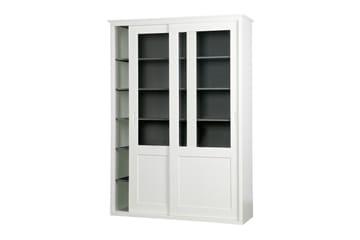 Vitrineskap Zahari 208 cm Skyvedør - Hvit Furu - Oppbevaring - Skap - Vitrineskap