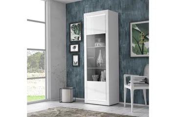 Worsaw Vitrineskap 63 cm - Hvit - Oppbevaring - Skap - Vitrineskap