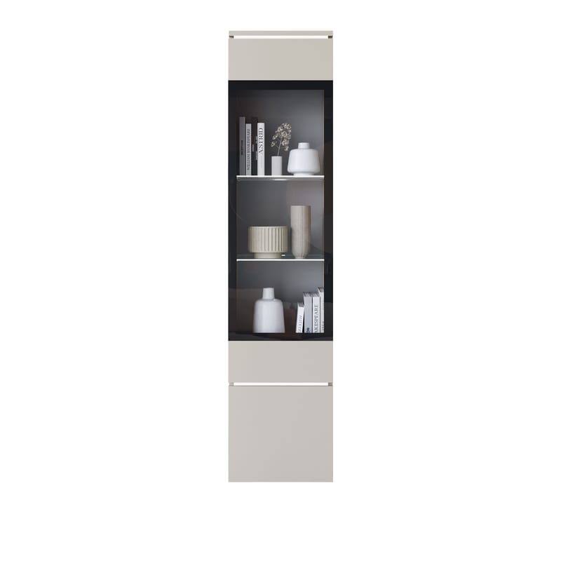 vitrineskap Høyskap vitrineskap VERA TYP 002 + LED beige