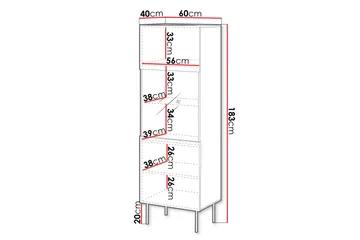 Vitrineskap Hammarstrand 60 cm - Valnøtt - Oppbevaring - Skap - Vitrineskap