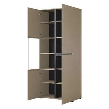 Vitrineskap Kors 3 dører - Congo - Svart - Oppbevaring - Skap - Vitrineskap